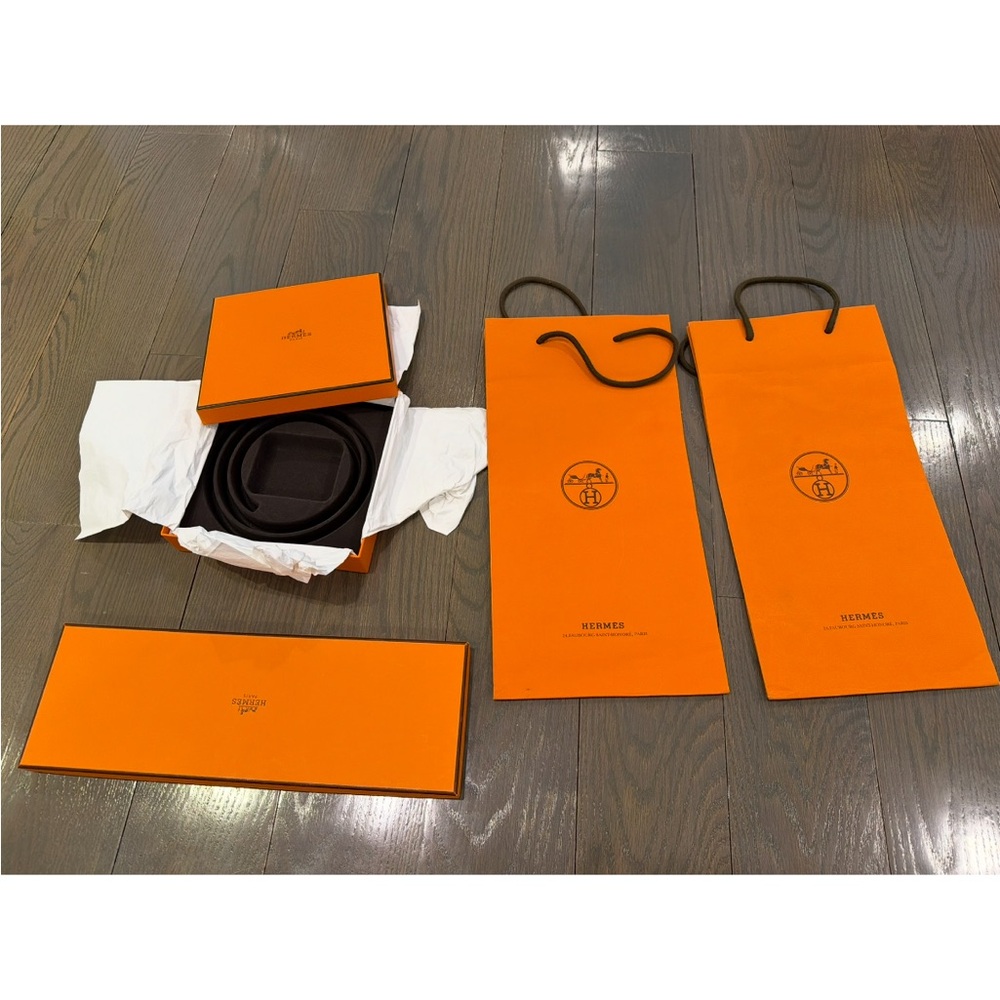 Hermès Orange Gift Box & Shopping Bags Set